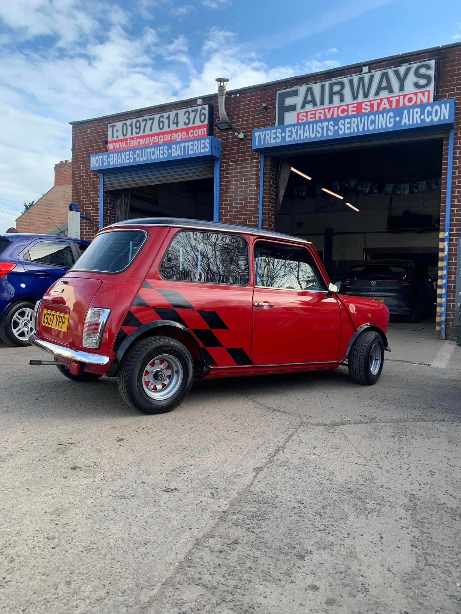 Classic Mini outside Fairways garage